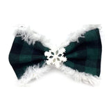 Buffalo check plaid over the collar dog bow, let's pawty