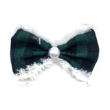 Buffalo check plaid over the collar dog bow, let's pawty