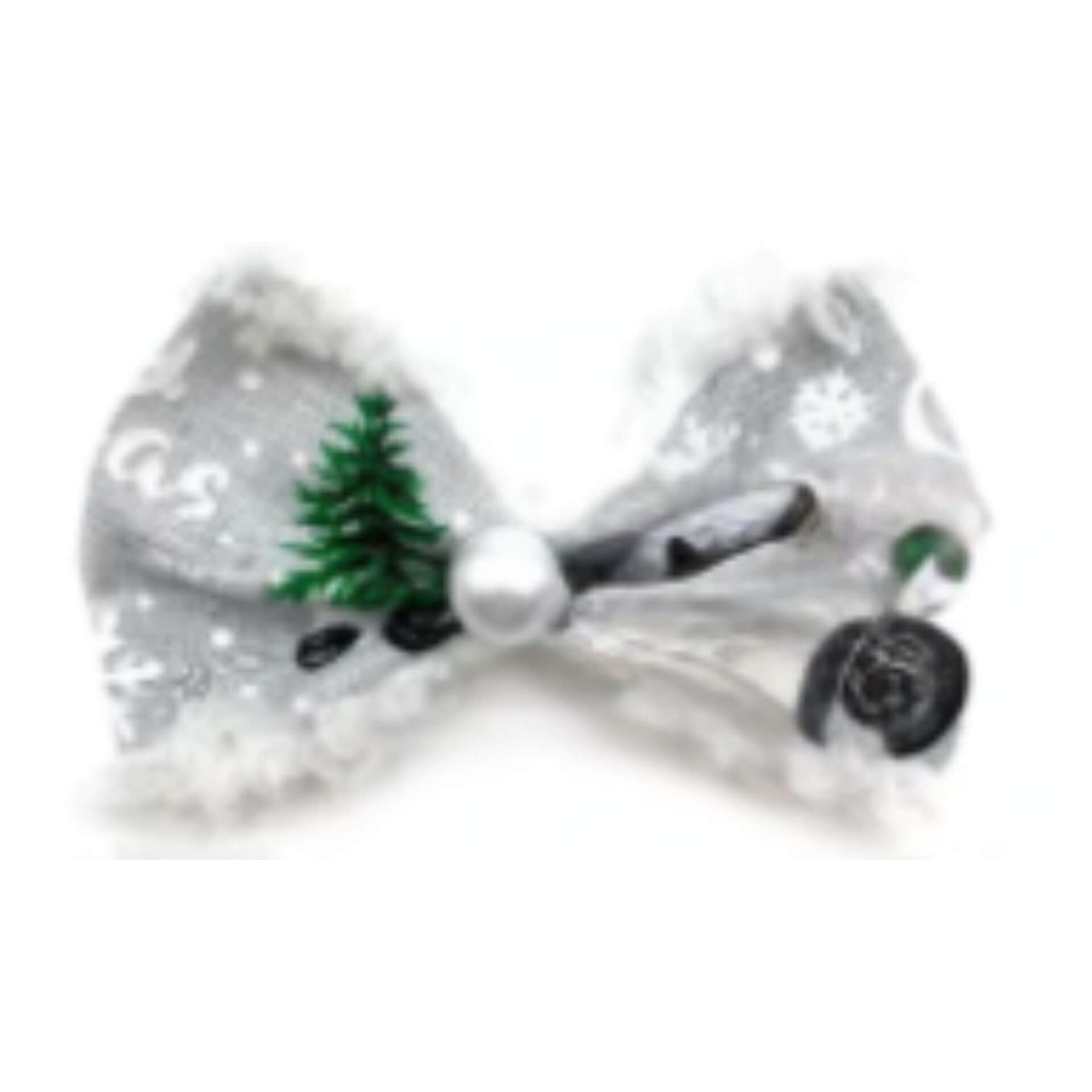 Christmas bow, dog clothing, let's pawty