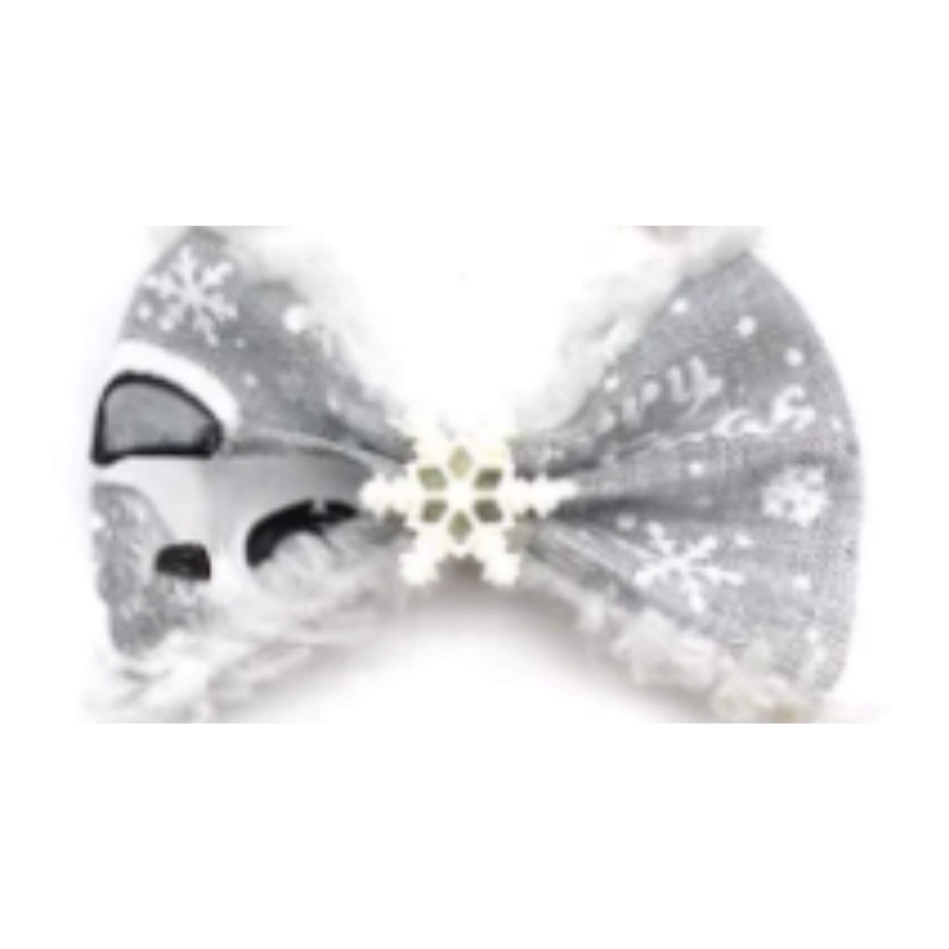 Christmas bow, dog clothing, let's pawty