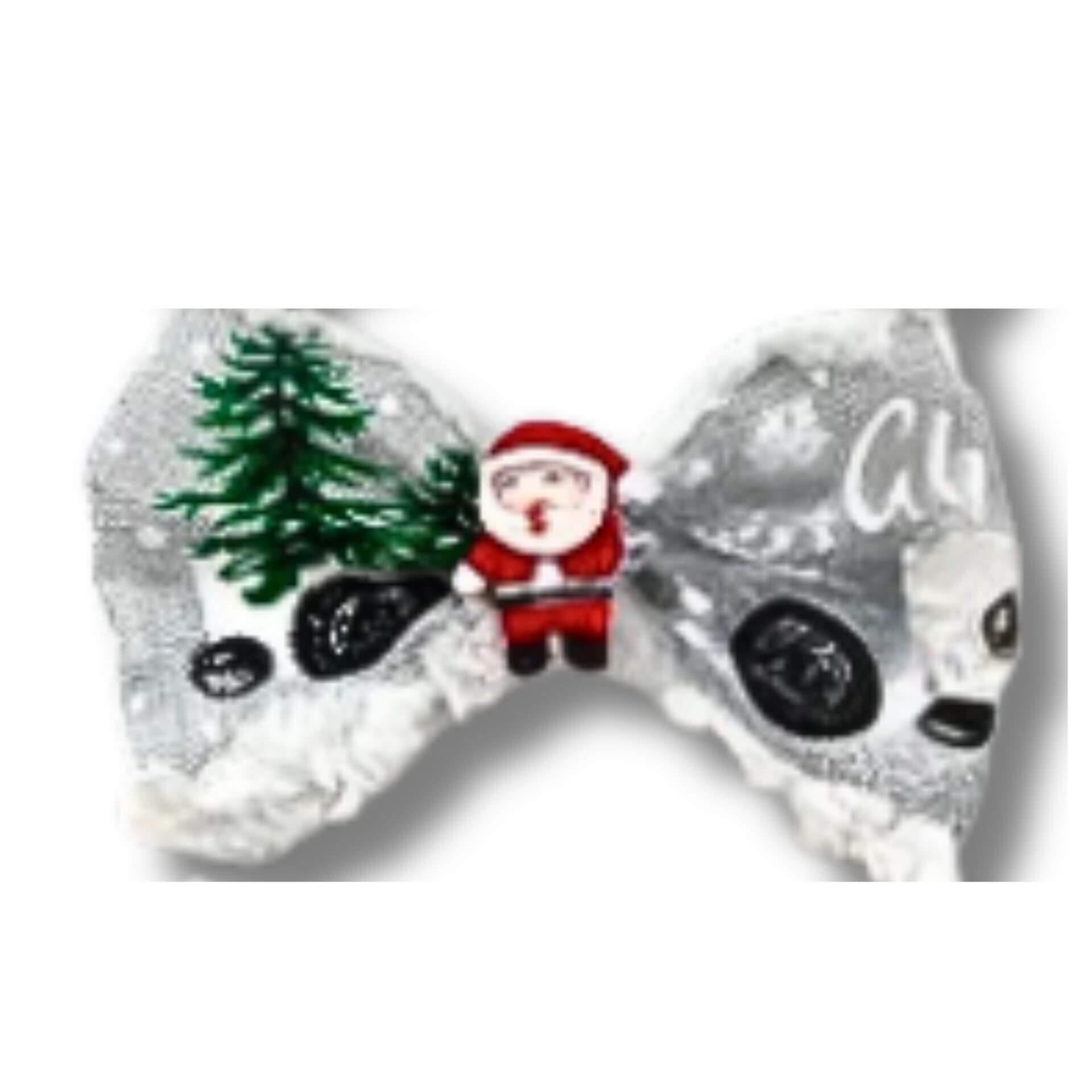 Christmas bow, dog clothing, let's pawty