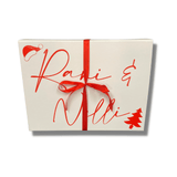 Sant burrow christmas gift box, personalised with dog's name, let's pawty