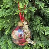 Decorative Christmas ornament with stars hanging on a tree