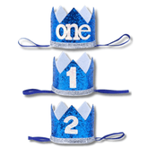 dog birthday hat glitter blue