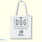 Dog mum tote bag calico