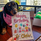 personalised dog gift box, let's pawty