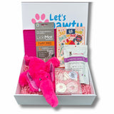 get well soon pink dog gift box, let's pawty