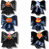 Halloween dog bow with embellishments