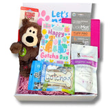 Happy Gotcha Day personalised dog gift box let's pawty