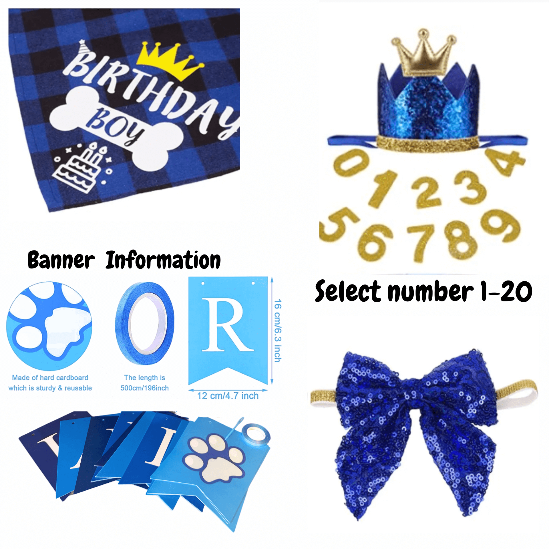 happy birthday dog party decoration set, let's pawty