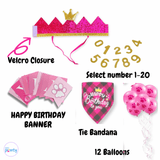 Happy birthday dog party set