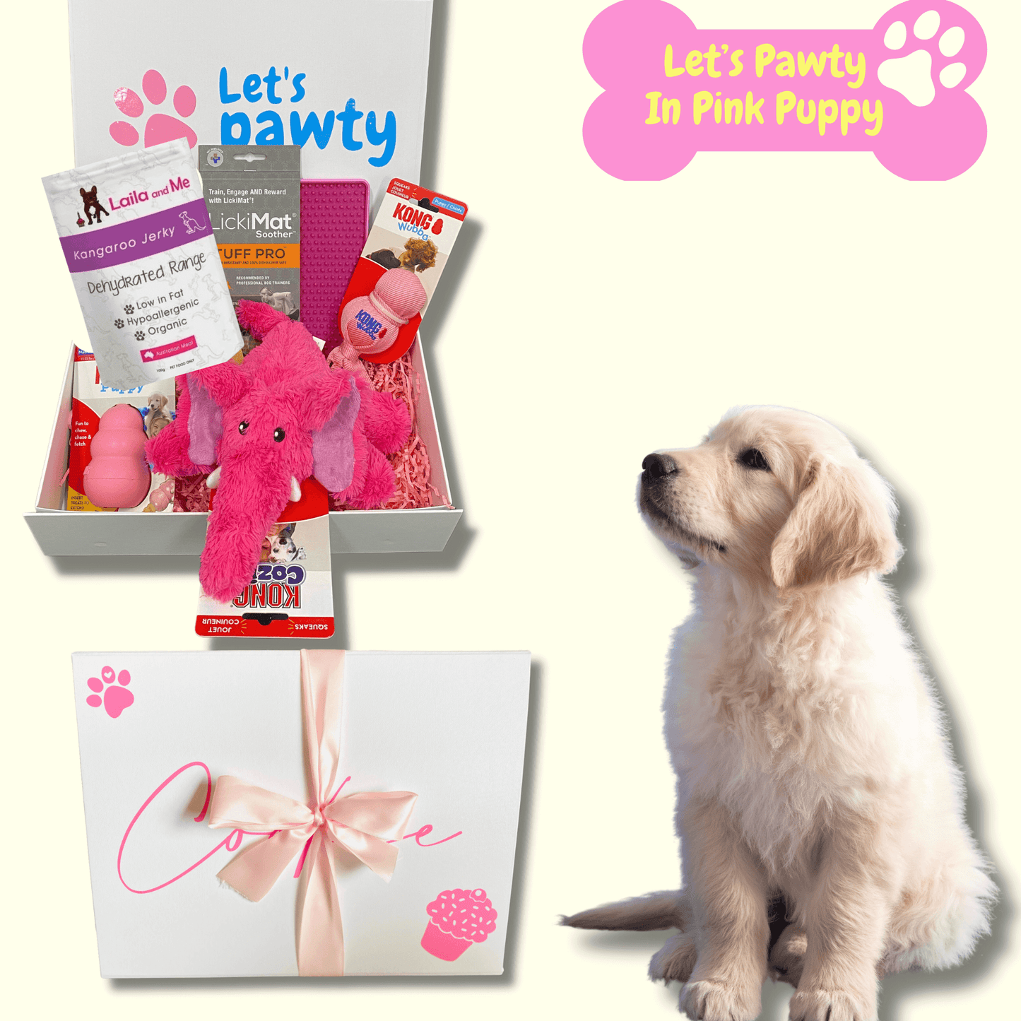 Let's pawty puppy Dog personalised gift box