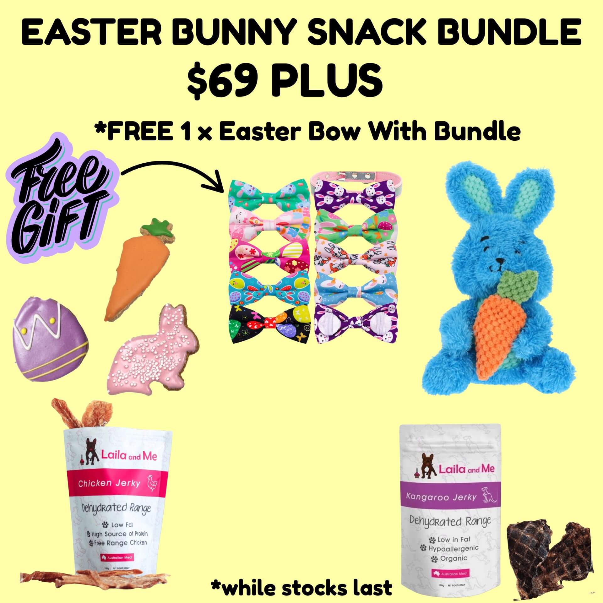 Easter bunny snack bundle with free gift