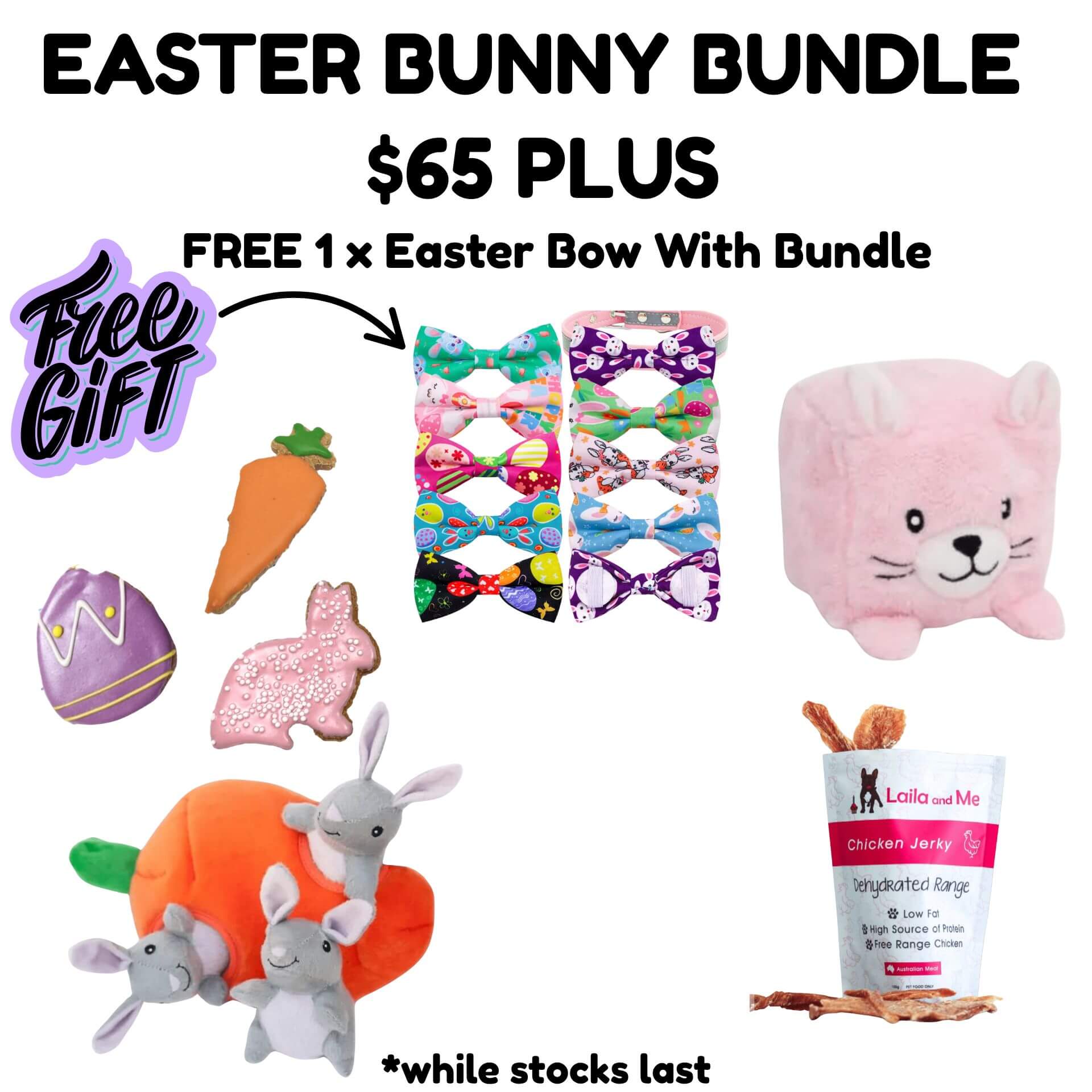 Easter bunny bundle dog gift set