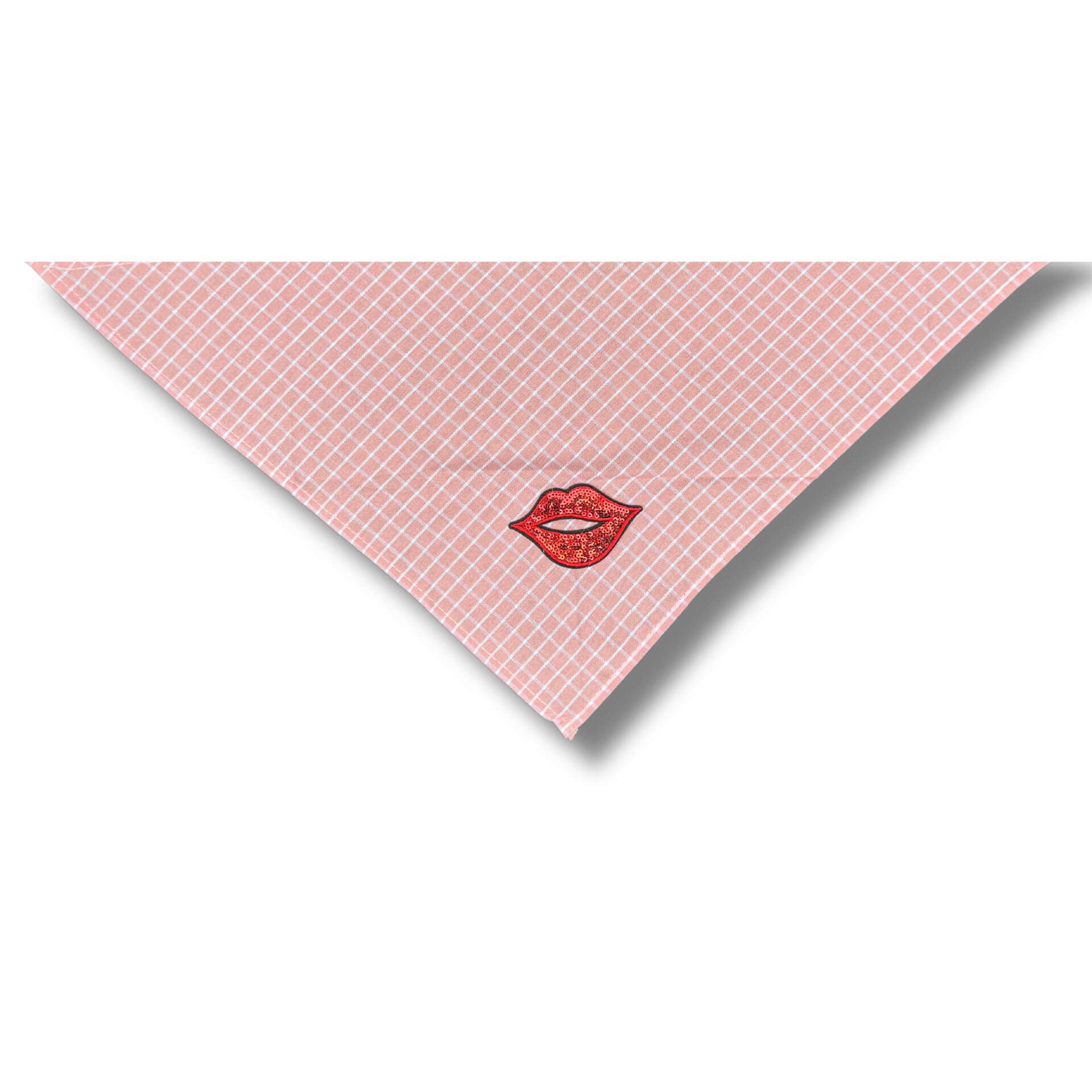 dusty pink and white gingham bandana let's pawty