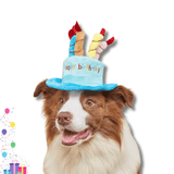 plush happy birthday dog hat