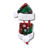 Christmas Santa dog hat red/green plaid
