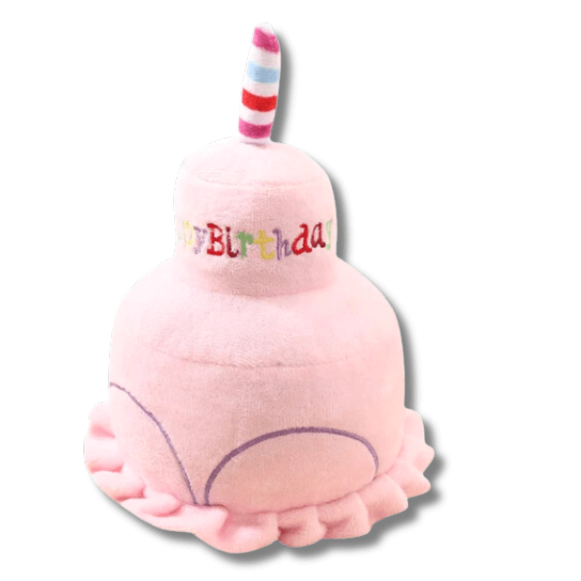 happy bark day, birthday dog toy plush cake