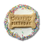 happy birthday dog treat cake, let's pawty