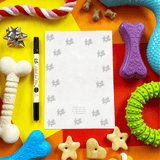 Edible dog birthday card, let' s pawty