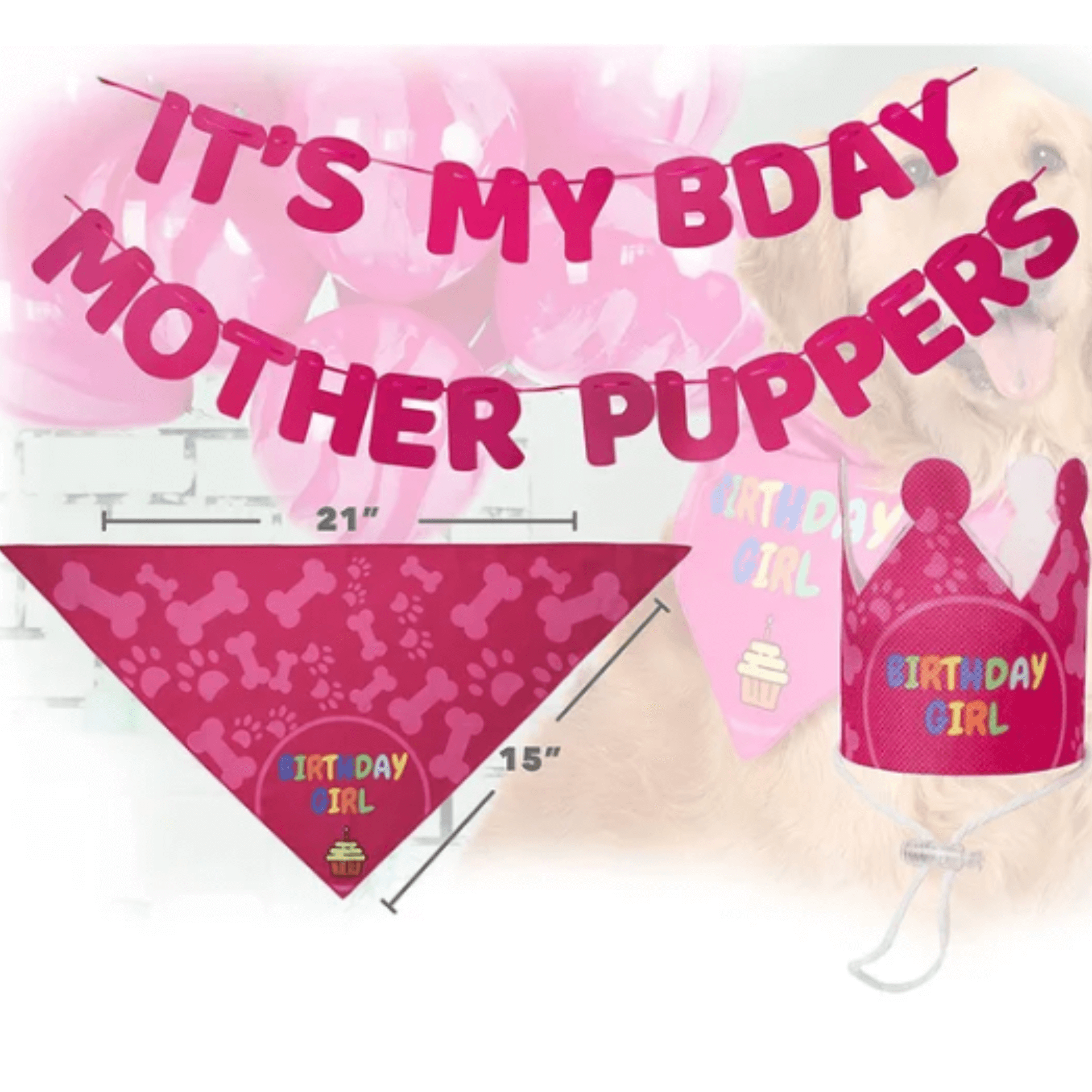 it's my birthday mother puppers dog party decoration set