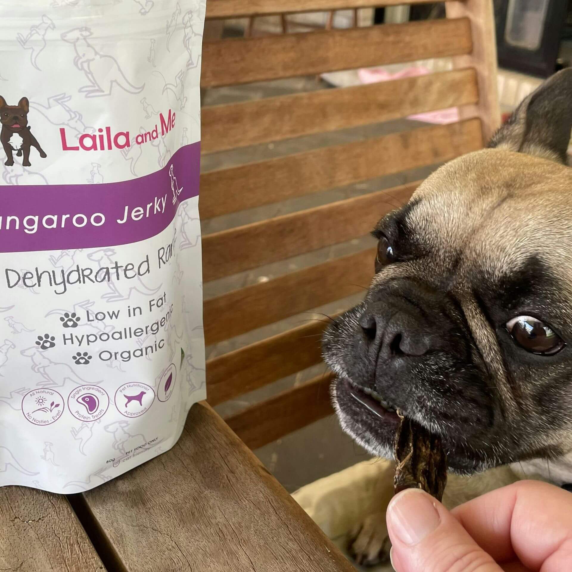 kangaroo healthy dog treat, Laila and me