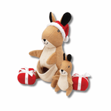 Holiday Zippy Burrow Festive Kangaroo Pouch - Dog Toy