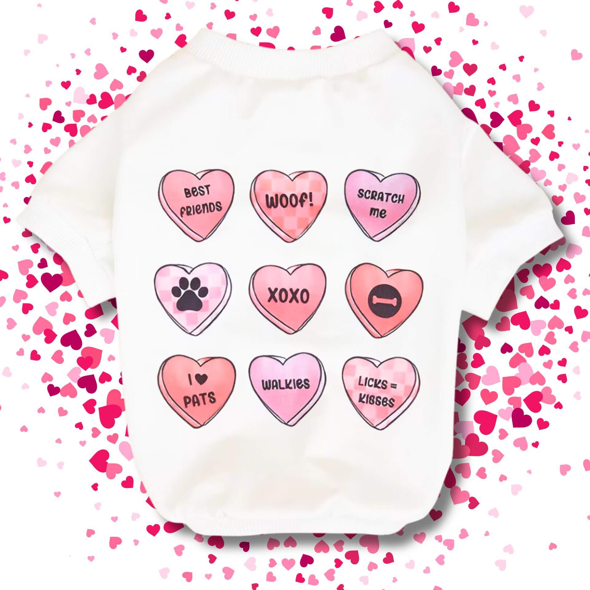 Valentine dog themed t-shirt let's pawty