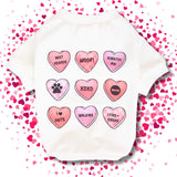 Valentine dog themed t-shirt let's pawty