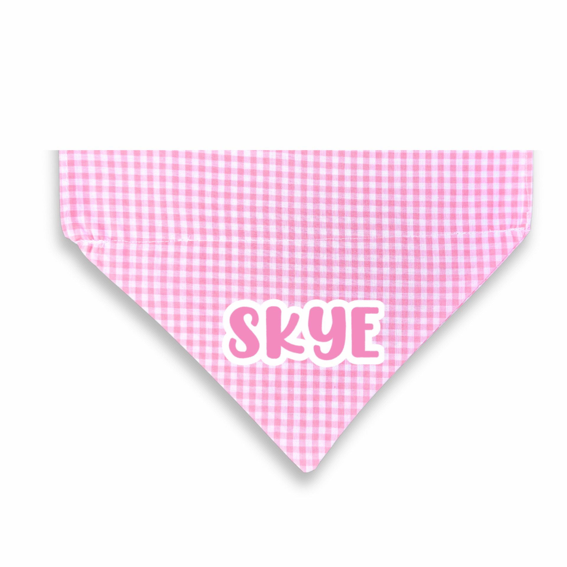 Dog reversible bandana over the collar, let's pawty, handmade, pink gingham
