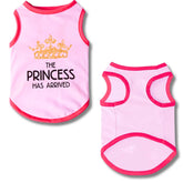 the princess has arrived dog t-shirt pink, let's pawty