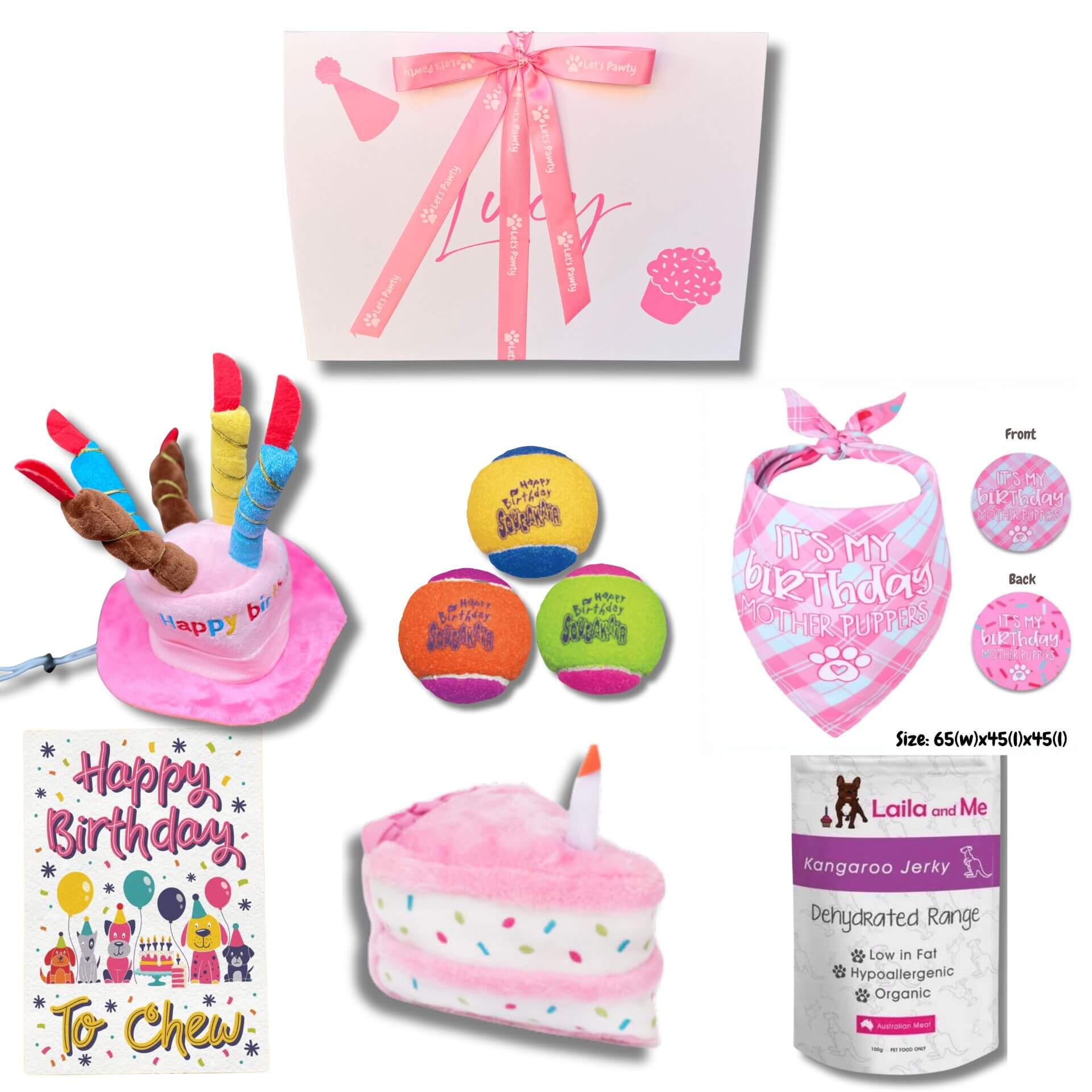 premium dog birthday gift box let's pawty