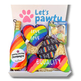 Personalised pride party dog gift box let's pawty