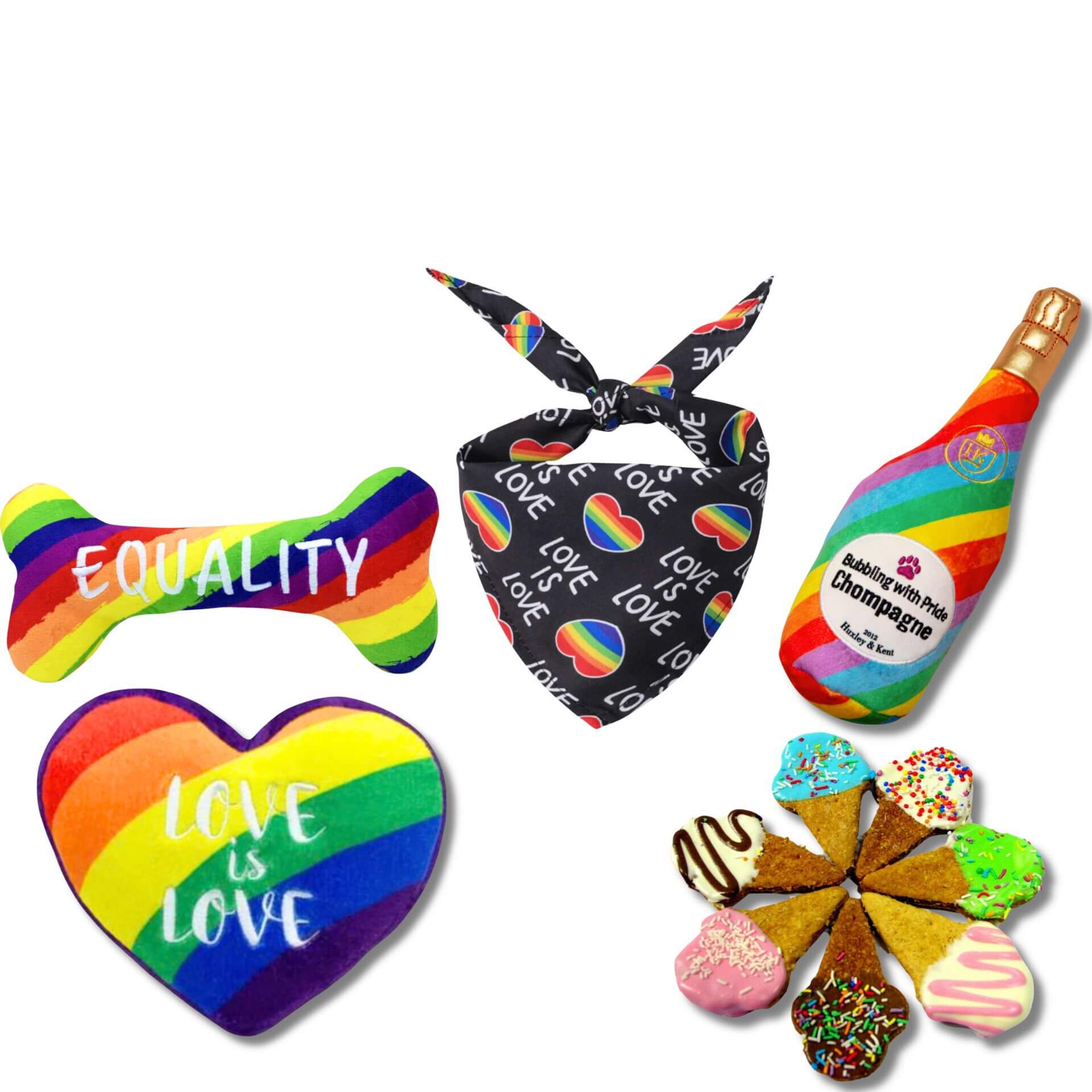 Personalised pride party dog gift box let's pawty