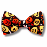 Pumpkin & Bats Halloween Dog Bow