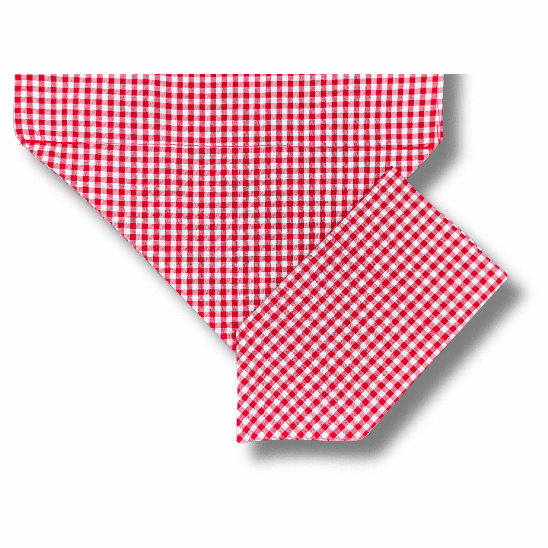 reversible red gingham dog bandana, let's pawty