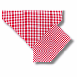 reversible red gingham dog bandana, let's pawty