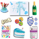 personalised ultimate dog gift box, let's pawty