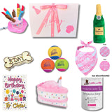 personalised dog gift box, let's pawty