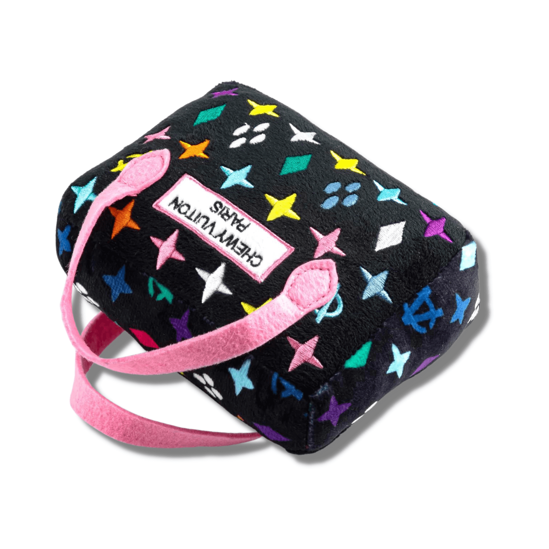 Designer parody dog toy, plush Chewy Vuiton Let's Pawty