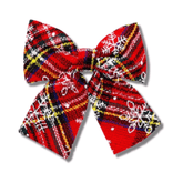 Christmas themed dog collar bow, let's pawty