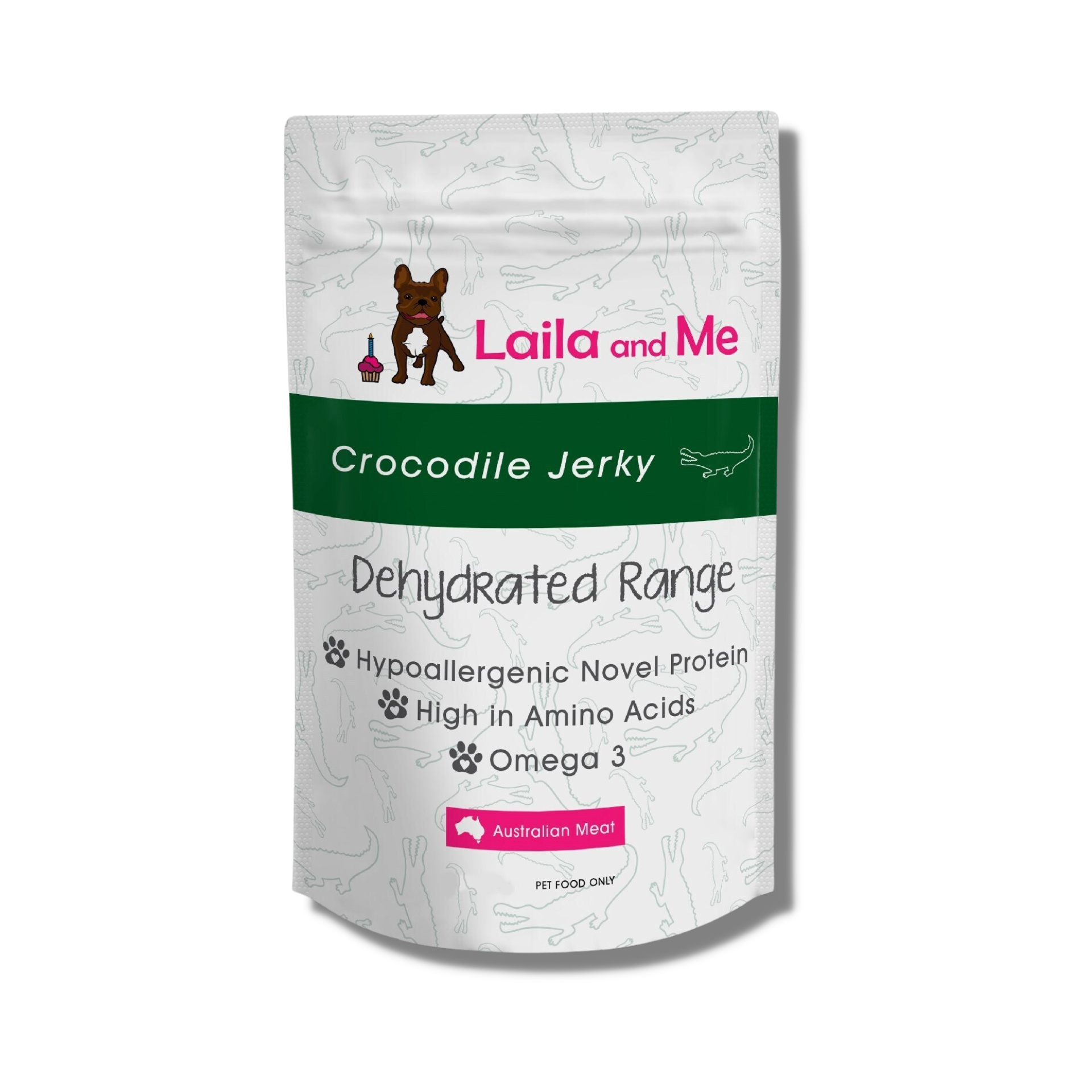 Crocodile dog treats, single protein, let's pawty