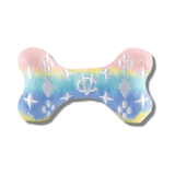 Plush designer parody dog toy, let's pawty