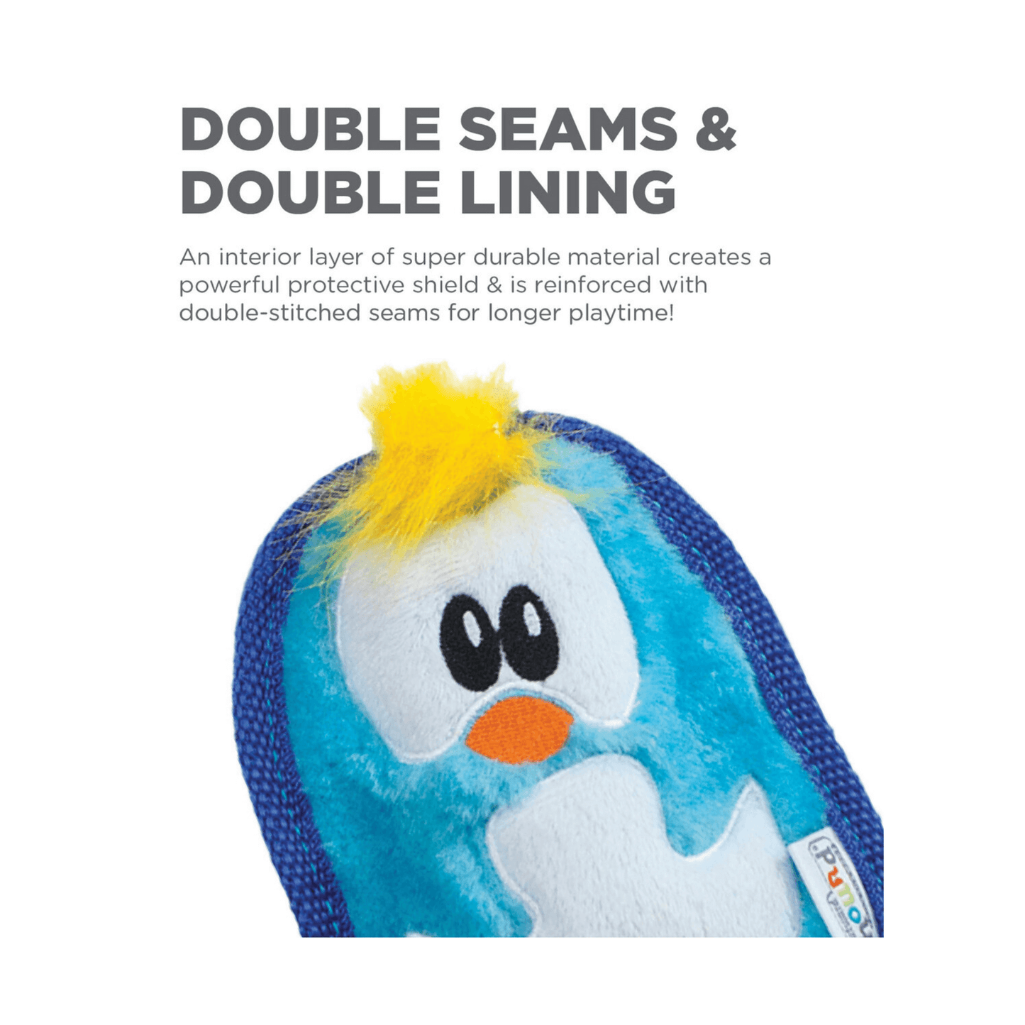 Penguin invincible and durable dog toy for ruffer play, let's pawty