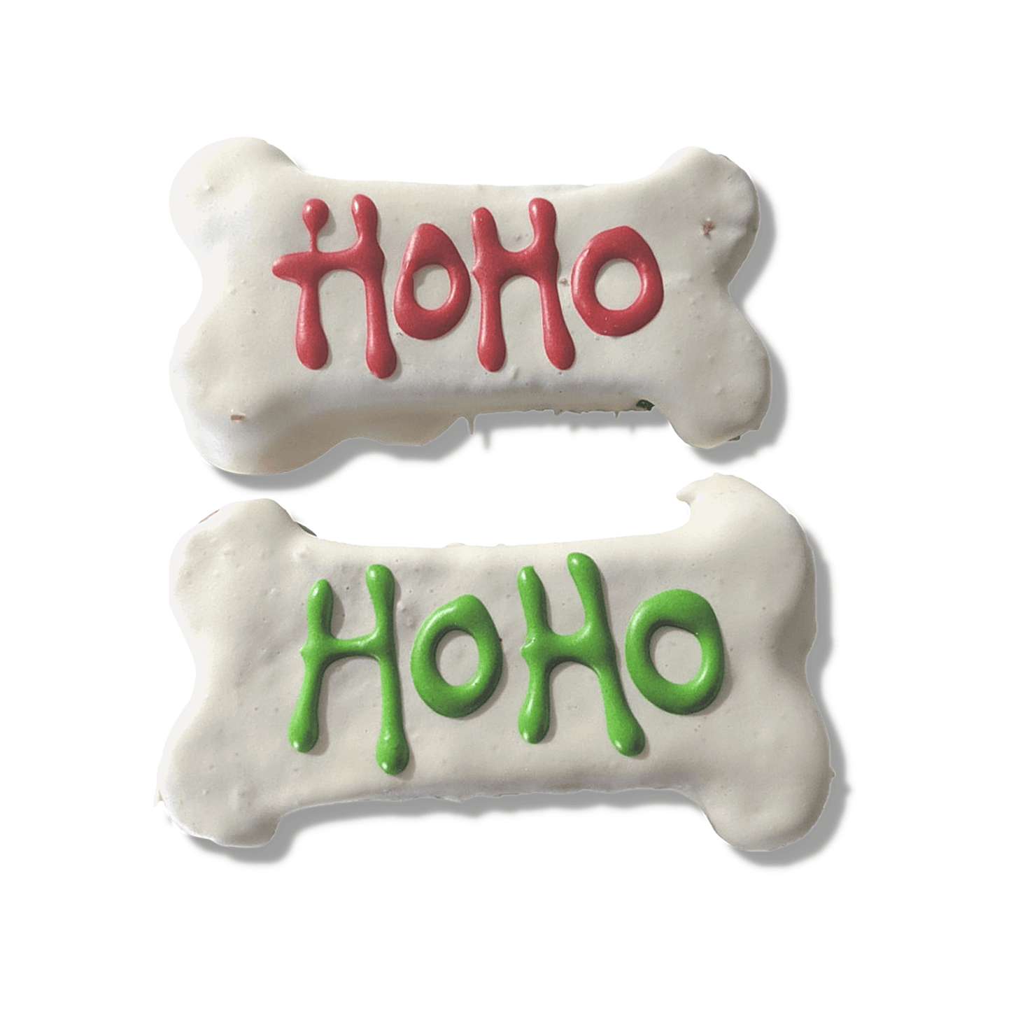 Christmas themed "HOHO" dog bone treat cookie
