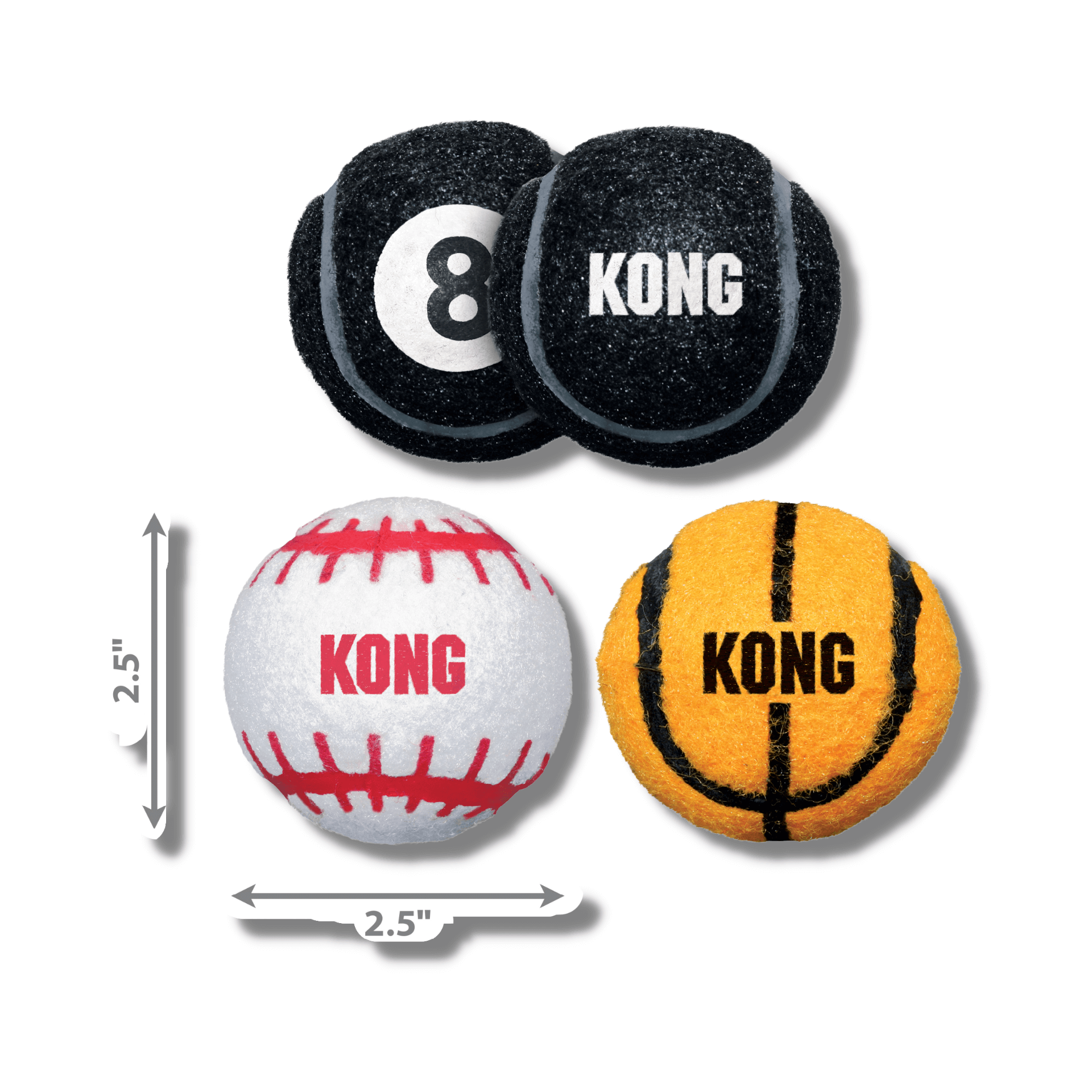 Sport kong fetch balls dog toy