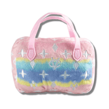 Designer parody ombre handbag dog toy, let's pawty
