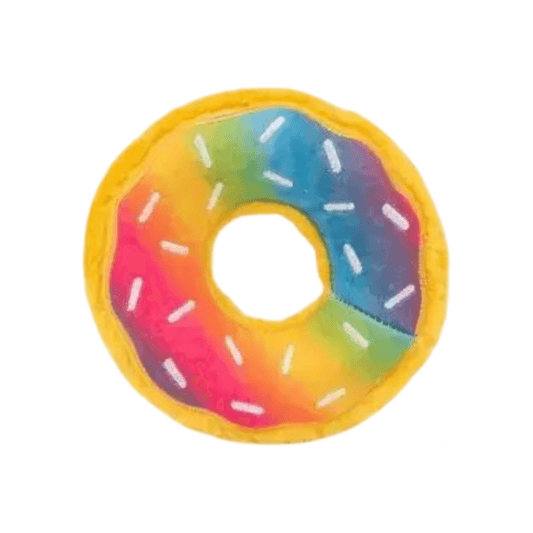 Pride themed rainbow dog toy