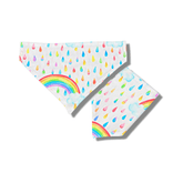 Reversible rainbow dog bandana, furbaby fashion, let's pawty