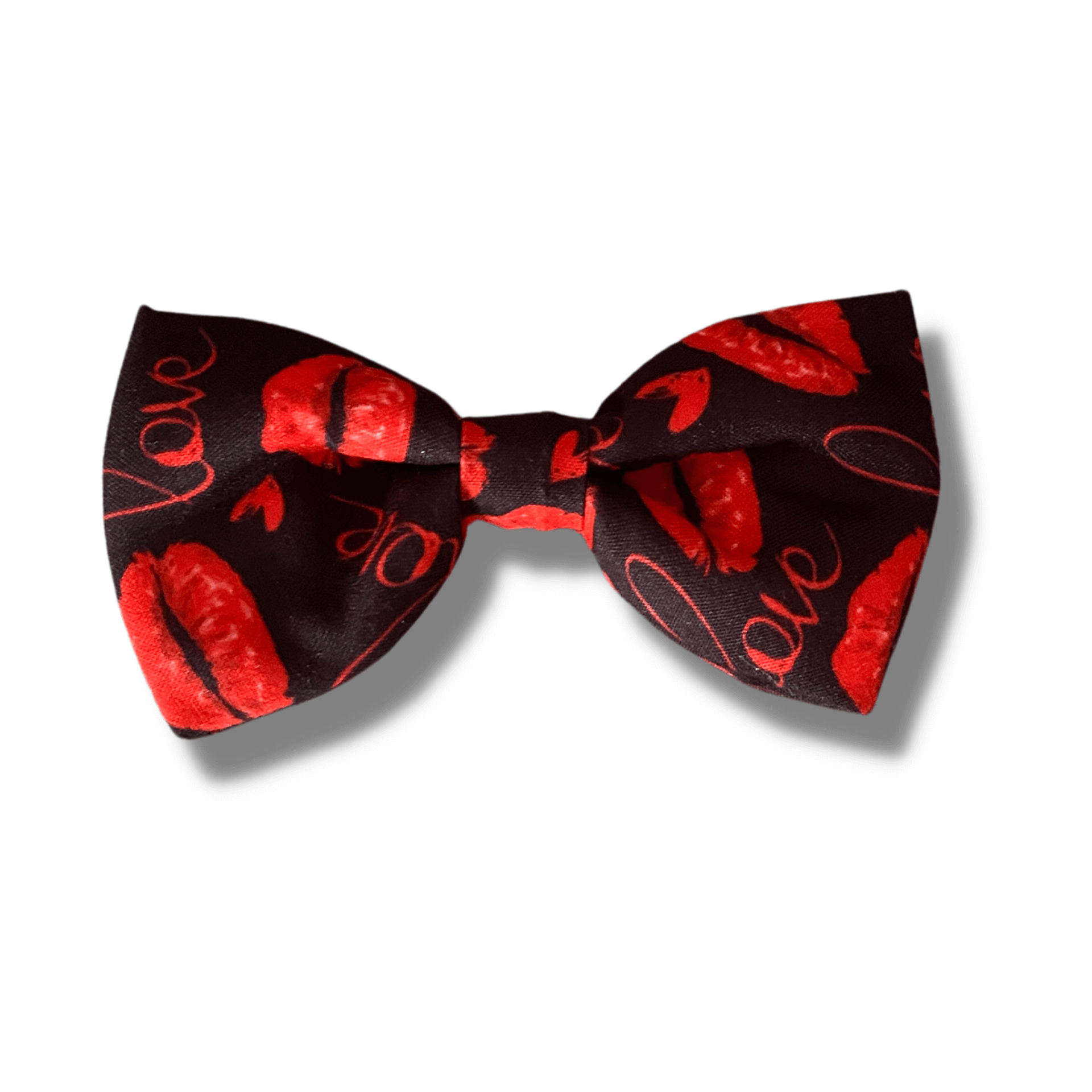Valentine dog bow, let's pawty fashion accessory red lips love
